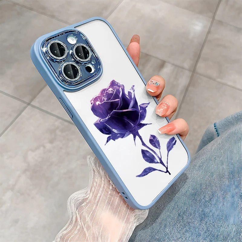 Фото Прозрачный чехол для iPhone 15 14Plus 13 12 11Pro Max XS XR с блестящим объективом №3