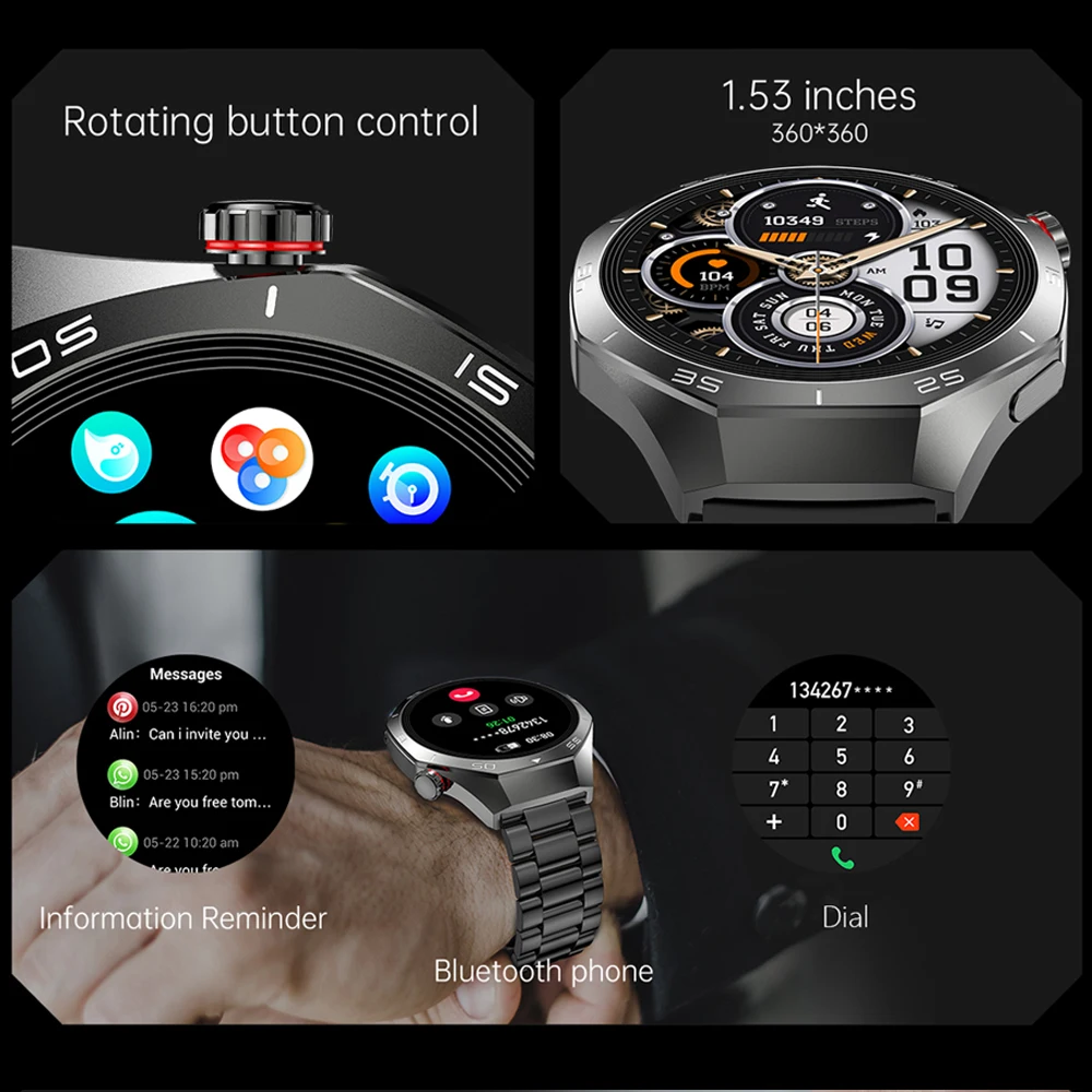 2025 New GT5 PRO Smart Watch Men Heart Rate Bluetooth Talk Sport Watch Waterproof 1.53 inch AMOLED Smartwatch For Android IOS 2