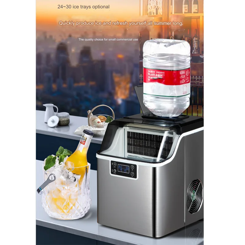 New Design Home Ice Maker Machine 35kg Commercial Automatic Smart Ice Making Machine Small Mini Portable Cube Maker