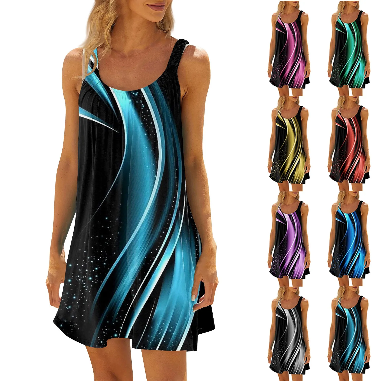 

Women's Fashion-Forward Summer Beach Casual Print Sleeveless Cute Sling Dress Elegant And Pretty Women's Dresses Comfortable