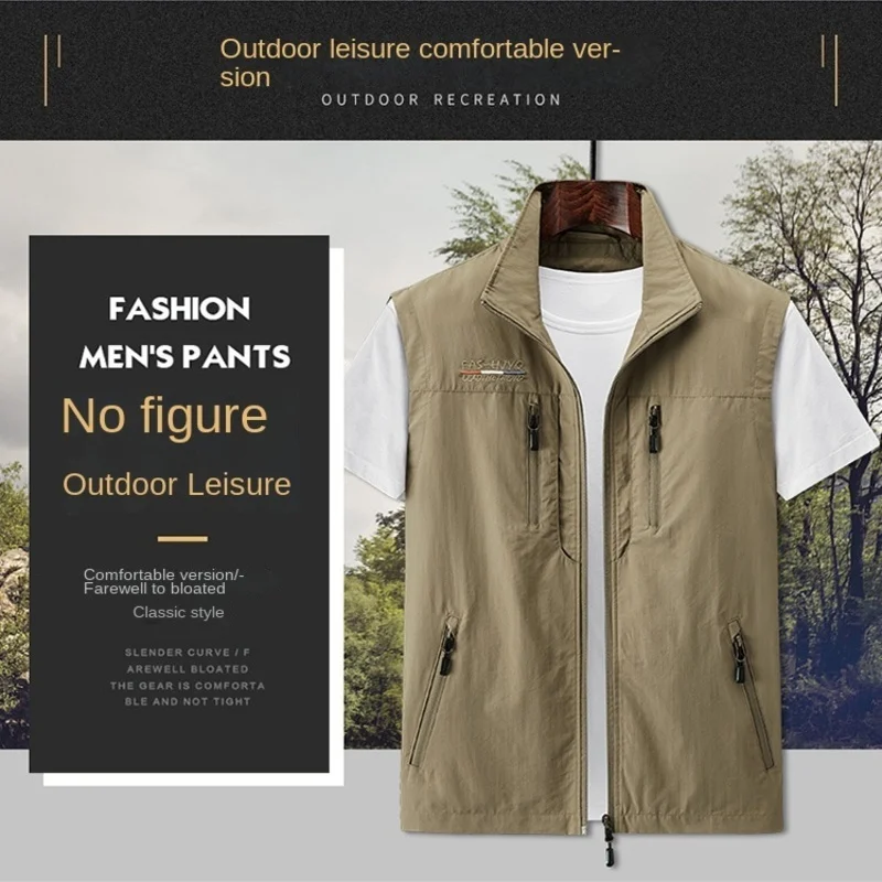 Cardigan Men's Clothing Tactical Vest Sweatshirts Motorcyclist Fishing Military Waterproof Camping Trekking Elegant