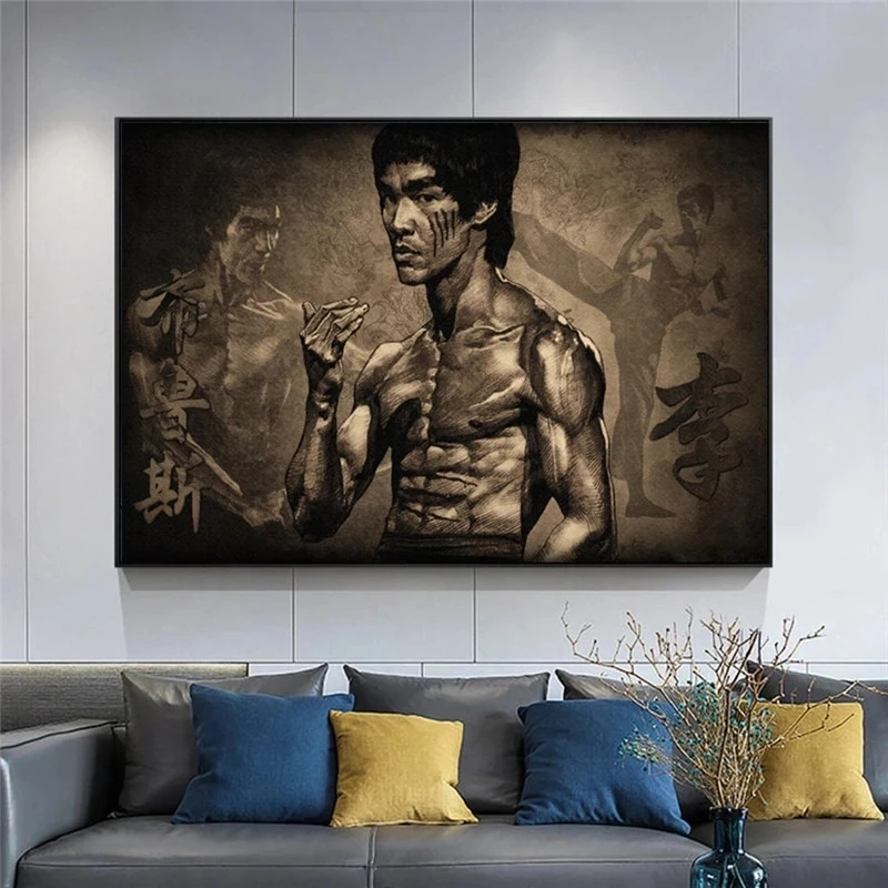 

Портрет Женская Картина на холсте кунг-фу суперзвезда Брюс Ли картина для гостиной домашний декор