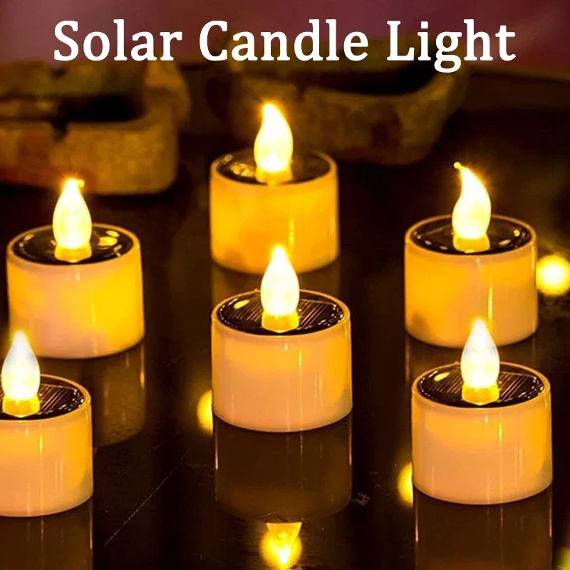 30pcs Solar Tea Light Led Candles Flameless Outdoor Waterproof Rechargeable Candles for Party Garden Home Decor