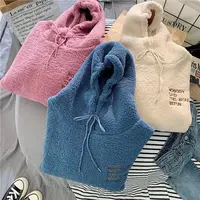Women Autumn Winter Warm Fluffy Hoodie New Casual Hooded Pullovers Letters Lamb Wool Fleece Sweatshirt Loose Top Ropa De Mujer 1