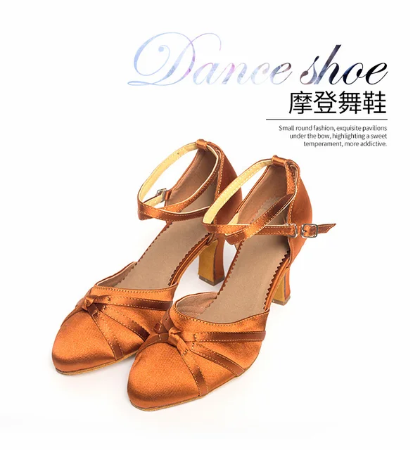 TOVN satin brown beige black gold Zapatos Salsa Mujer Zapatos De Baile  Latino Mujer Tango latin dancing shoes for girls women - AliExpress