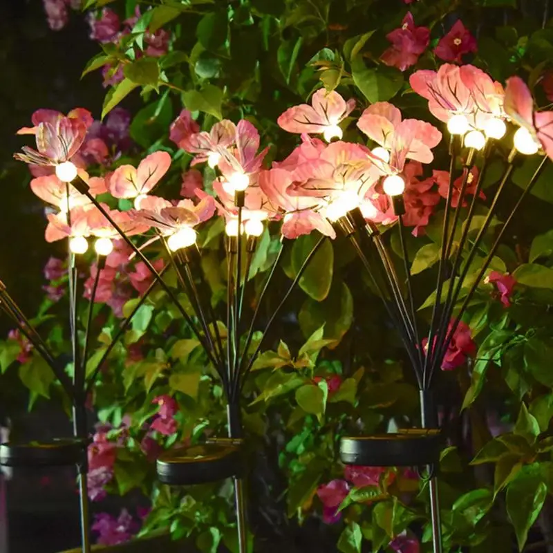 Butterfly Solar Lights Outdoor Butterfly Lamp Firefly LED Lights 2 Pieces Lawn Light Solar Power Landscape Light Outdoor 7 Light 5