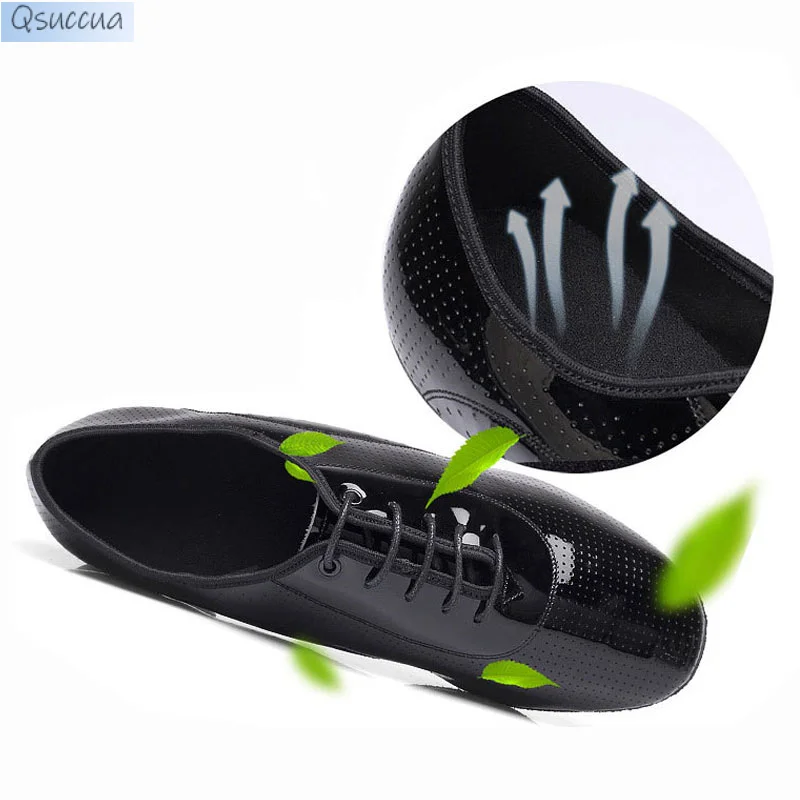 Latin Dance Shoes Men Ballroom Dance Shoes Black Genuine Leather Practice Competition Male Salsa Dancing Shoe