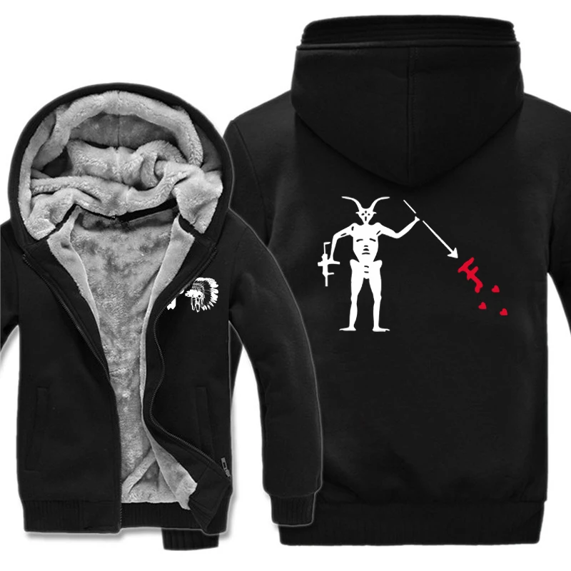 

Forward Observations Group Hoodies Men Thick Fleece New Printed FOG Death Skeleton Satan Sweatshirt Warm Jacket Coat