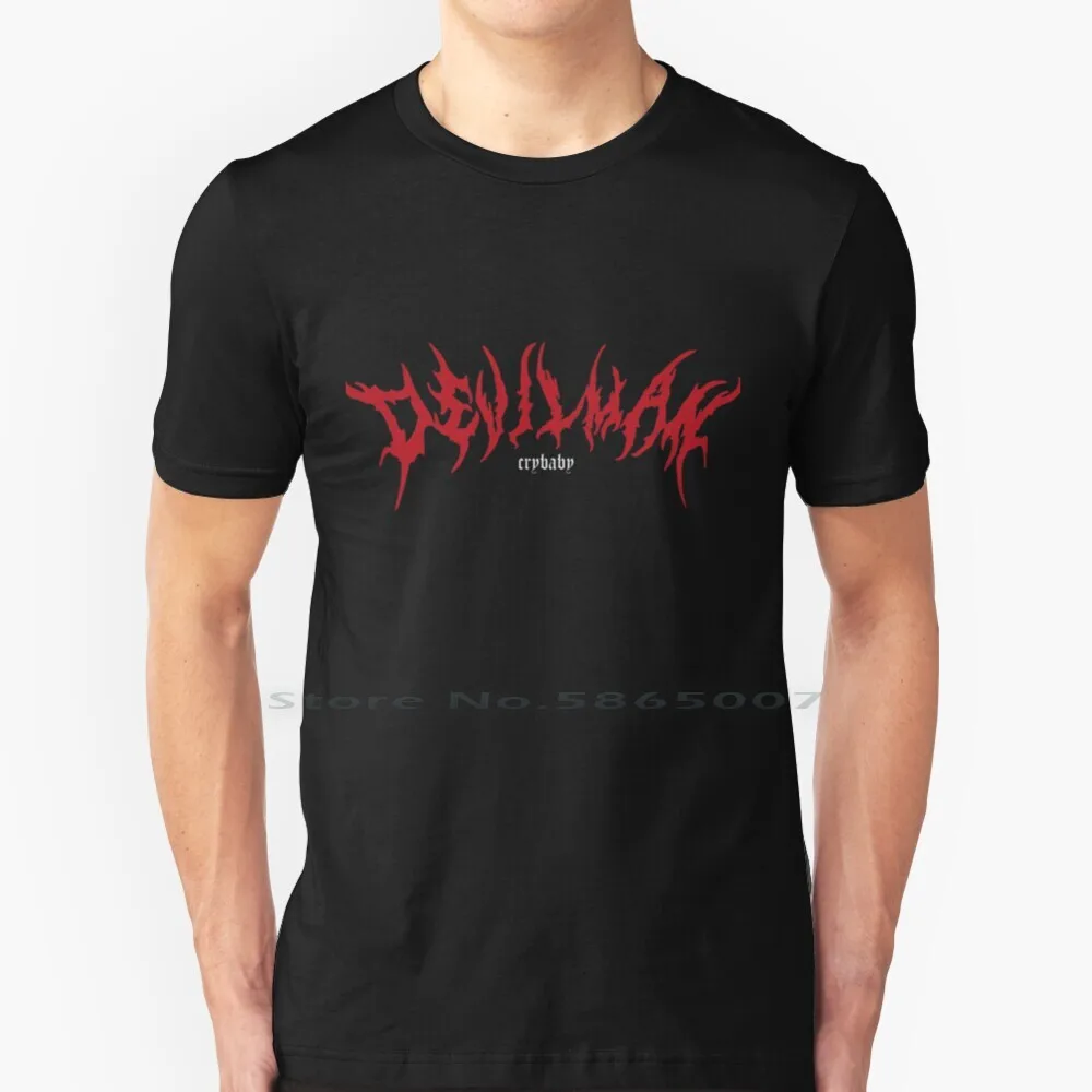 Devilman Crybaby Lettering T Shirt 100% Cotone Crybaby Devilmancry Baby Anime Amon Gothic Horror Harajuku Egirl Sleeve