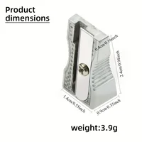 10pcs Silver Pencil Sharpener Aluminum Alloy Manual Single Hole Portable Design Suitable Office Artistic Drawing Stationery 3
