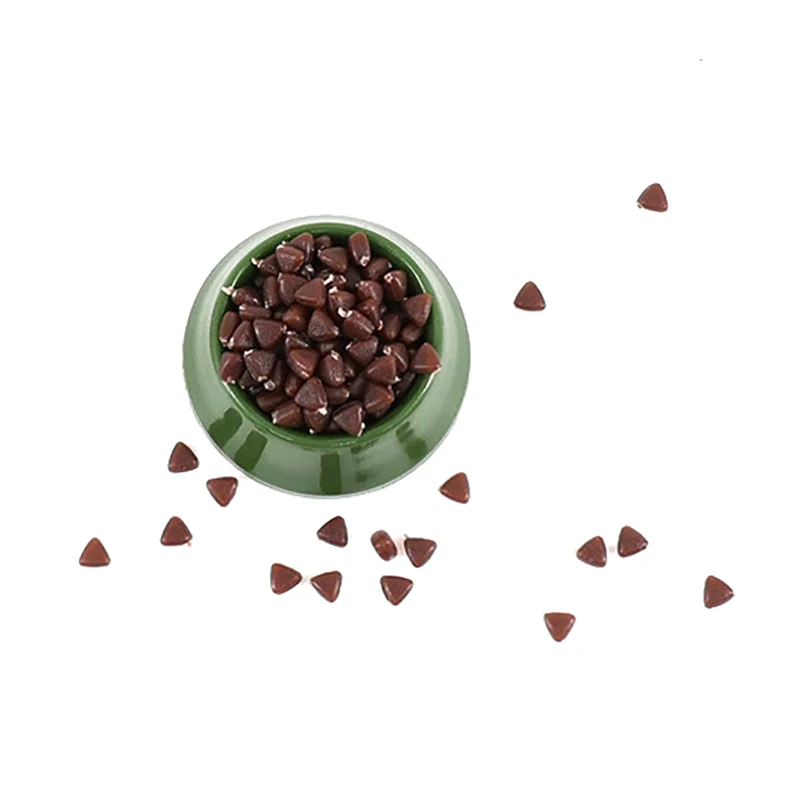 1/12 Dollhouse Miniature Pet Dog Cat Food On Bowl Kitchen Garden Decor Meow Food Bowl Doll House Accessories 4