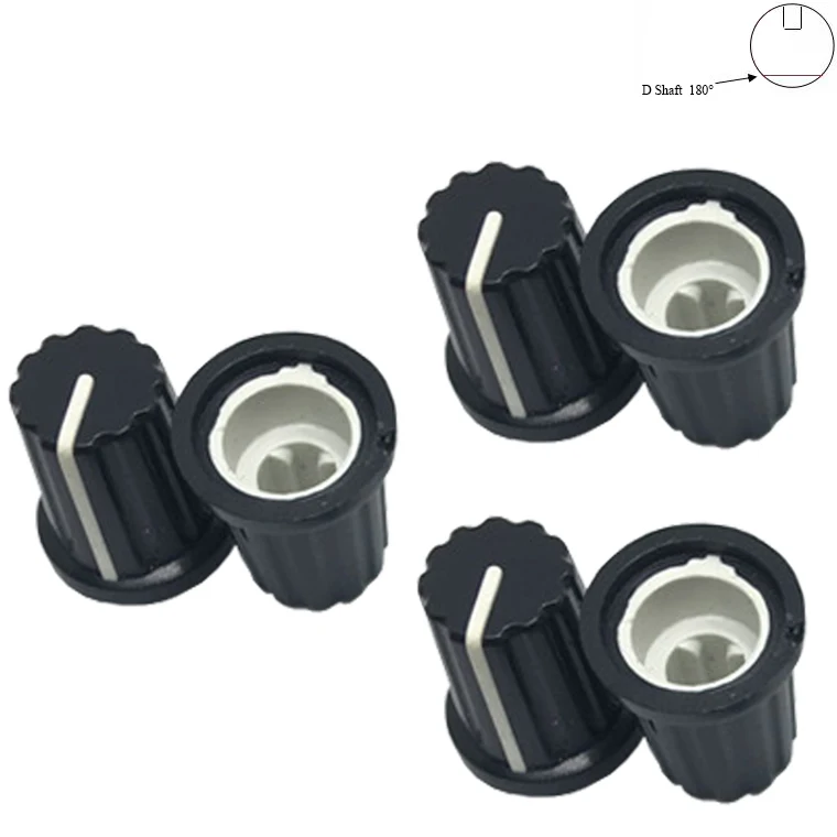 Diâmetro do Eixo d Inserção Superior Branco Preto Plástico Rádio Potenciômetro Rotativo Volume Controle Rodado Botão Tampão 14*15 mm 16*18 mm mm