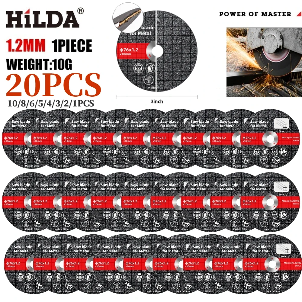 Saw Blade 76mm Metal Cutting Discs High Hardness Sanding Cutting Discs Wear Resistance Wheels Angle Grinder Accessories