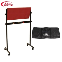 Mobile Stand Table Tennis Rebound Board with 8 pcs of Rubber Sheets for Self-training At Home