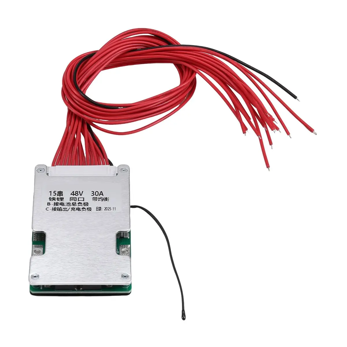 A10I 15S 48V 30A LiFePO4 PCB 보호 보드(밸런스 와이어 및 공통 포트, 10가지 보호 기능 포함)