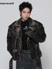 Mauroicardi Spring Cool Handsome Vintage Distressed Black Pu Leather Biker jacket Men Belt Zipper Loose Unisex Clothes 2024 4