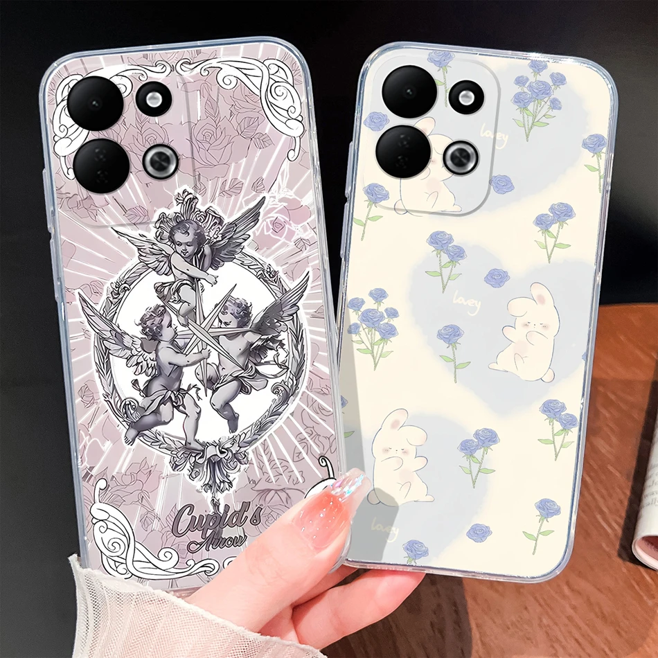 Cute Bunny Cartoon Soft Silicone Shockproof Transparent Phone Case
