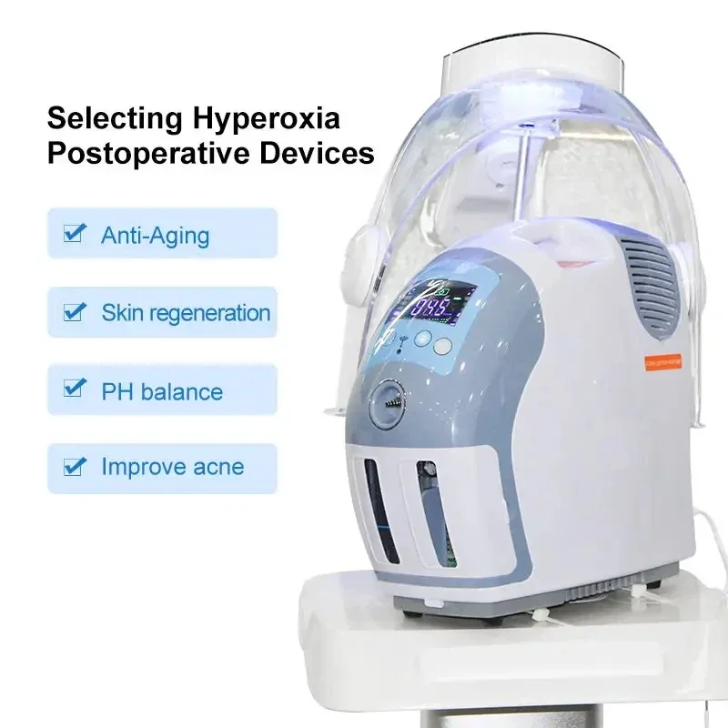 Hyperbaric Oxygen Mask Full Face Hydro Skin Rejuvenation Dome Therapy Professional H2O2 Bubble Machine Aqua Facial Peel Skincare