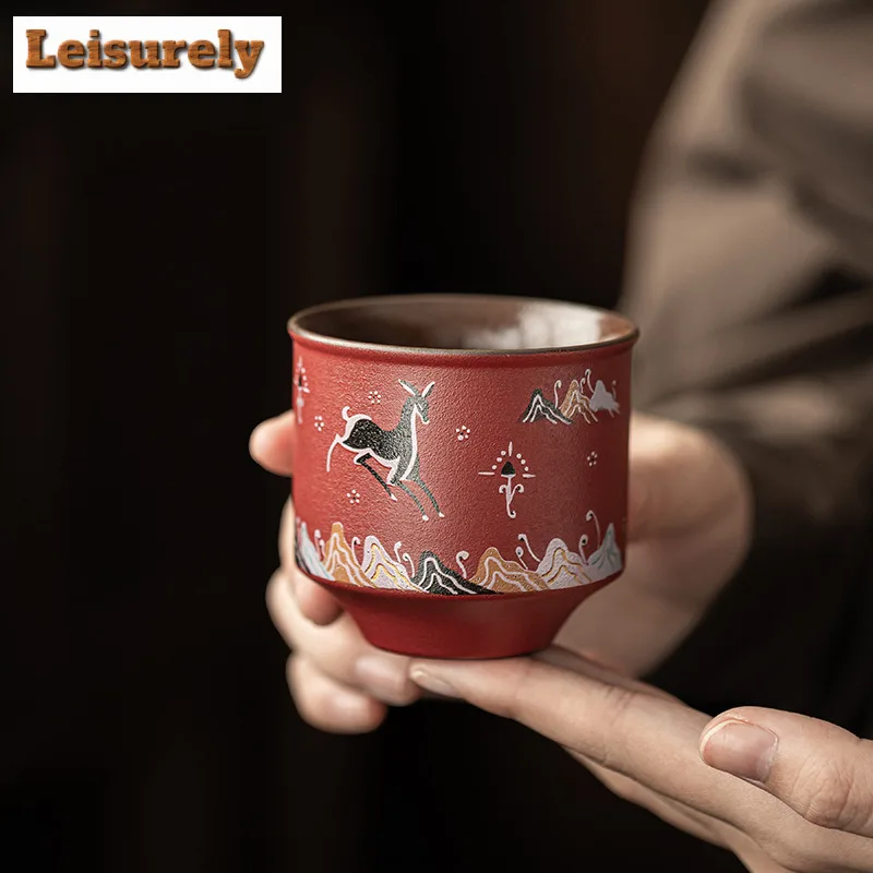 2pc/set Forbidden City Teacup Luxury Tea Bowl Beautiful Tea Cup Tea-tasting Personal Cup Chazhan Master Cups Wedding Gift Box