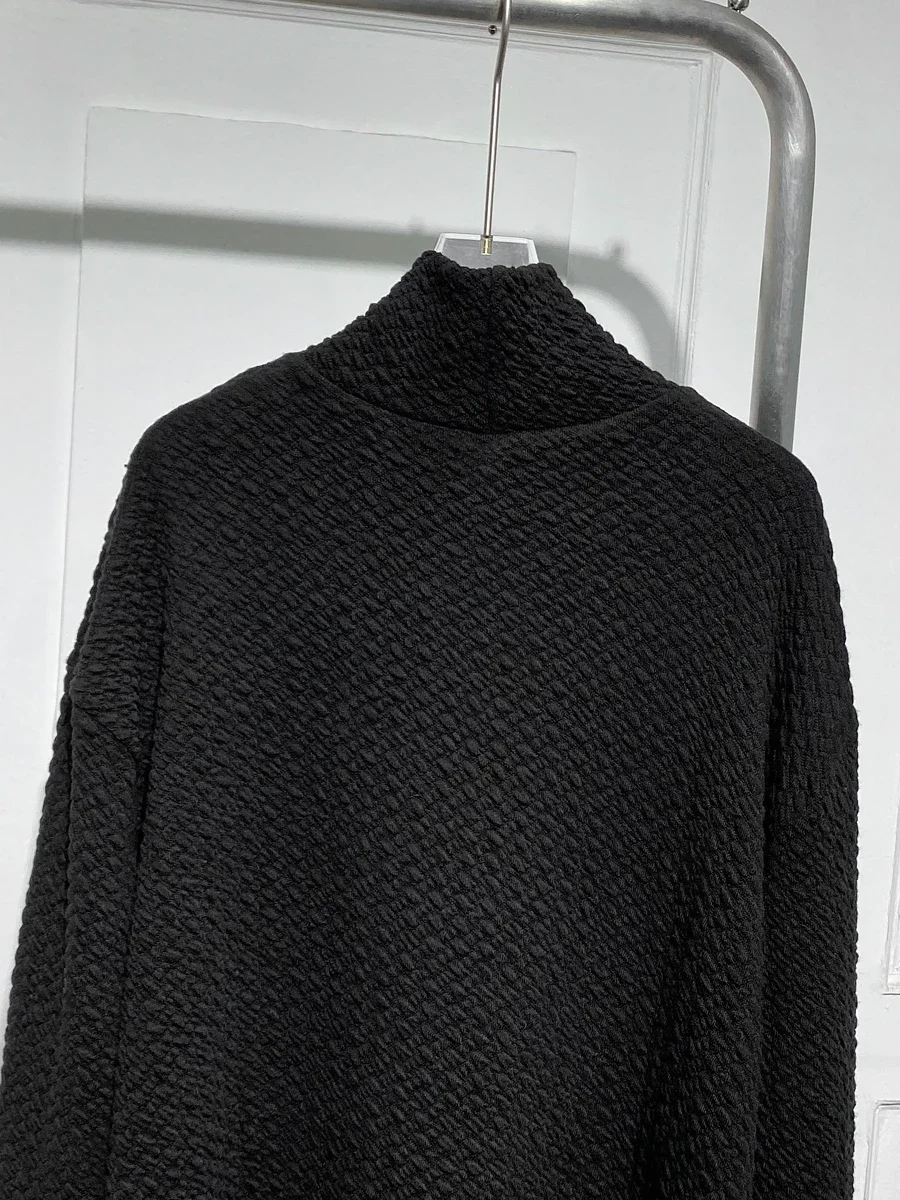 Loose Turtleneck Minimalist Bottoming Shirt for Women 2023 Winter Simple Black Long Sleeve Elastic Pullover Bottom Top Ladies
