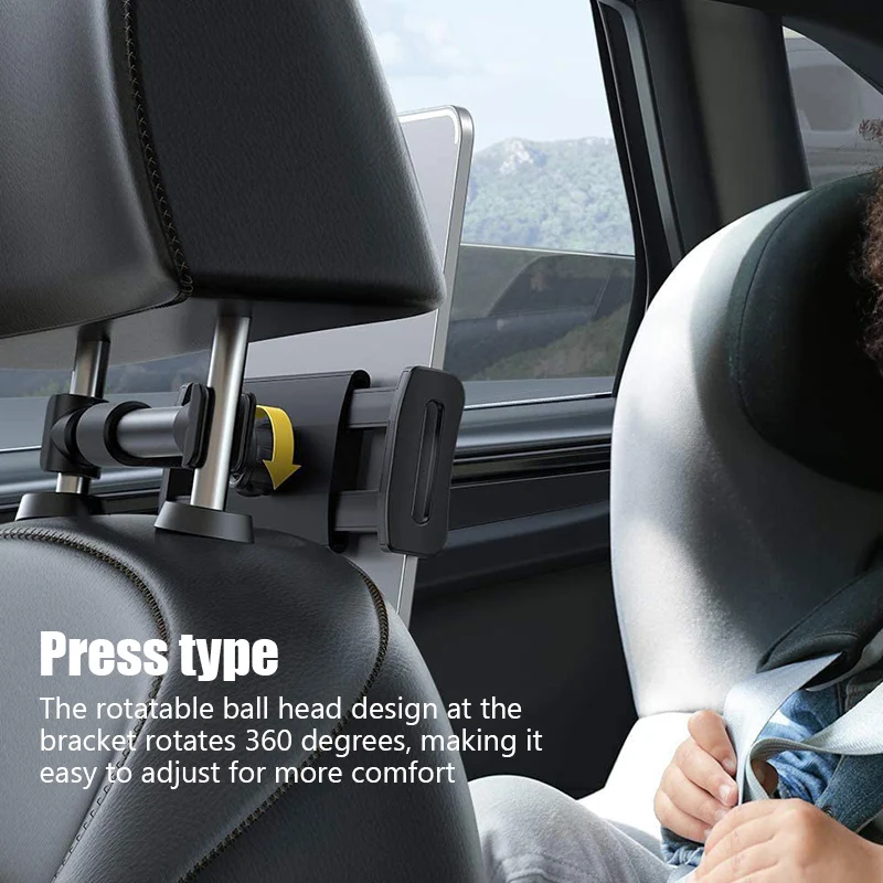 차량용 태블릿 휴대폰 스탠드 거치대, 4.7-12.9 인치 태블릿 뒷좌석 마운트 브래킷, 아이폰 아이패드용 휴대폰 스탠드 지지대