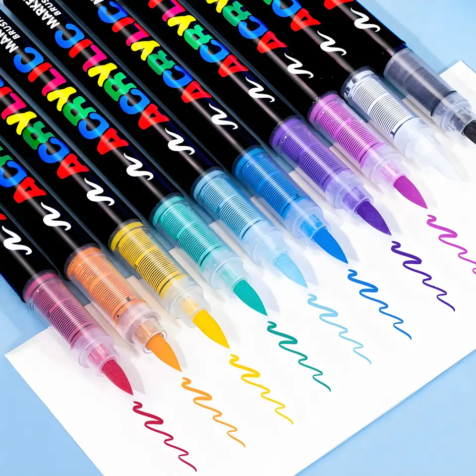Acrylic Marker Pens Soft Tip Vibrant Colors for Art