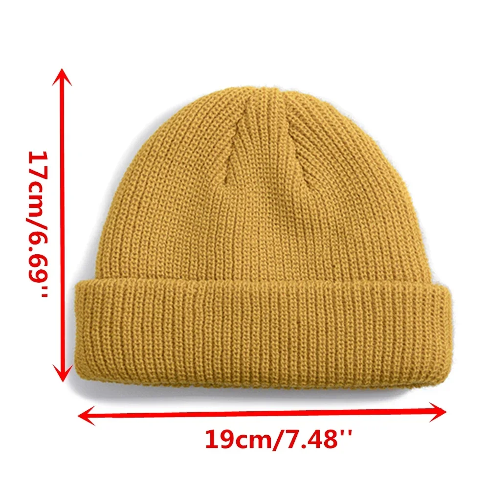 Hot Sale Beanie Hat Unisex Sailor Style Autumn Beanie Ribbed Knitted Hats For Men Women Short Melon Winter Hat