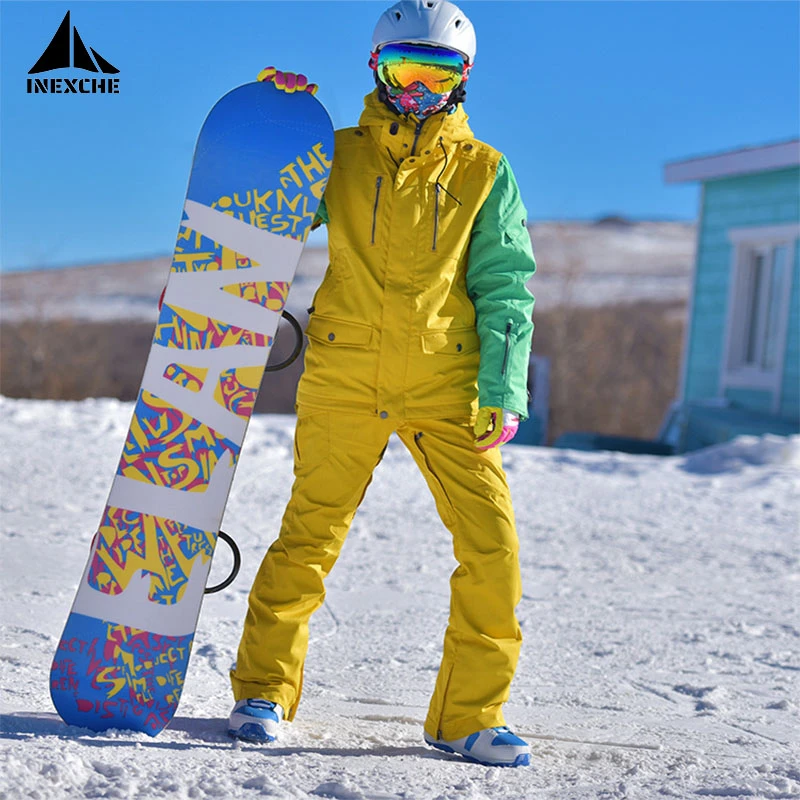 Traje de esquí para hombre y chaqueta de Snowboard, conjunto de esquí y senderismo al aire libre, ropa de invierno, forro de ropa, monos impermeables| | - AliExpress