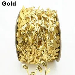Leaf Ribbon Garland for Gift Wrapping and DIY Wedding Decor (Gold)