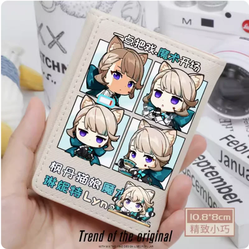 Anime Genshin Impact Lynette  Fashion Wallets PU Purse Card Holder Hasp Money Bag Cosplay Gift B108