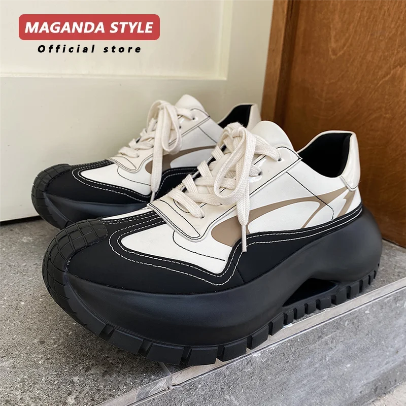 Step on poop 7CM height increasing silver dad shoes men's retro white shoes breathable lightweight sports shoes 5
