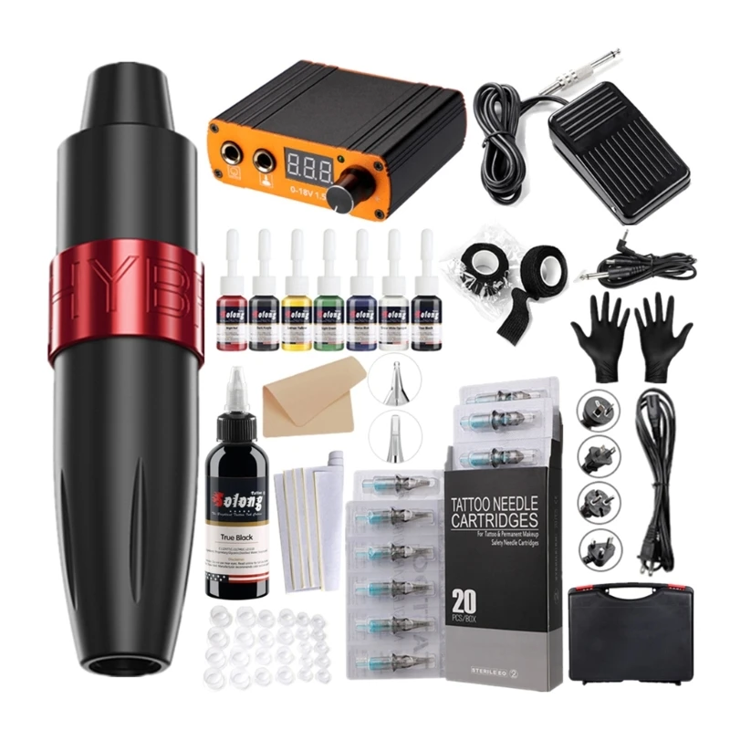 

Tattoo Pen Kit Cartridge Tattoo Kit for Beginners Tattoo Machine Pen Set Professional Complete Tattoo Machine Kit