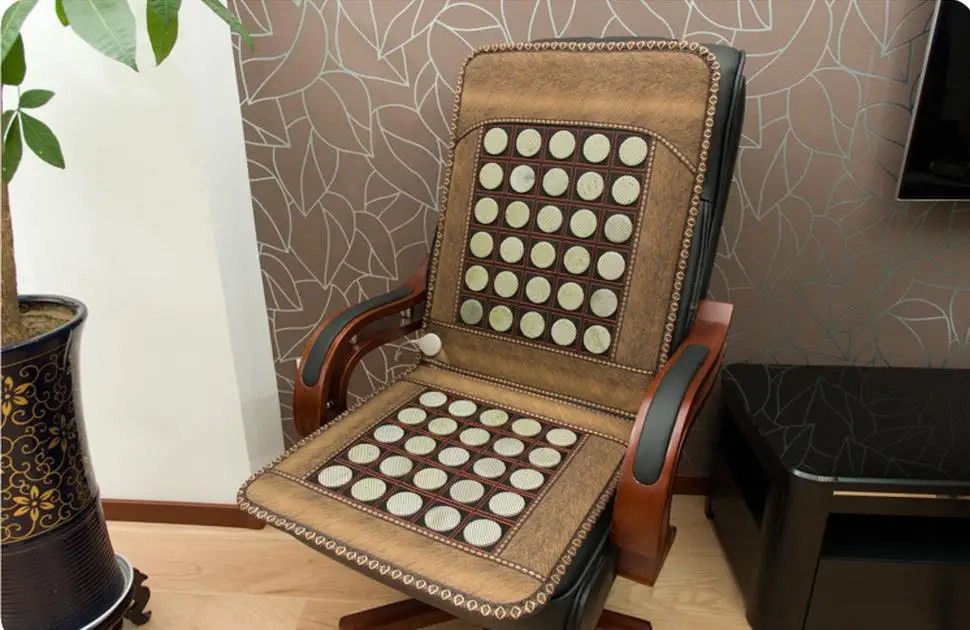 New jade cushion germanium stone boss chair cushion electric heating heating cushion cushion for leaning on of the office