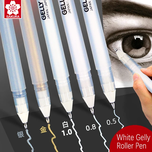 Sakura Gelly Roll Gel Pens - 05/08/10 - Bright White Ink - Blister Pack of  3