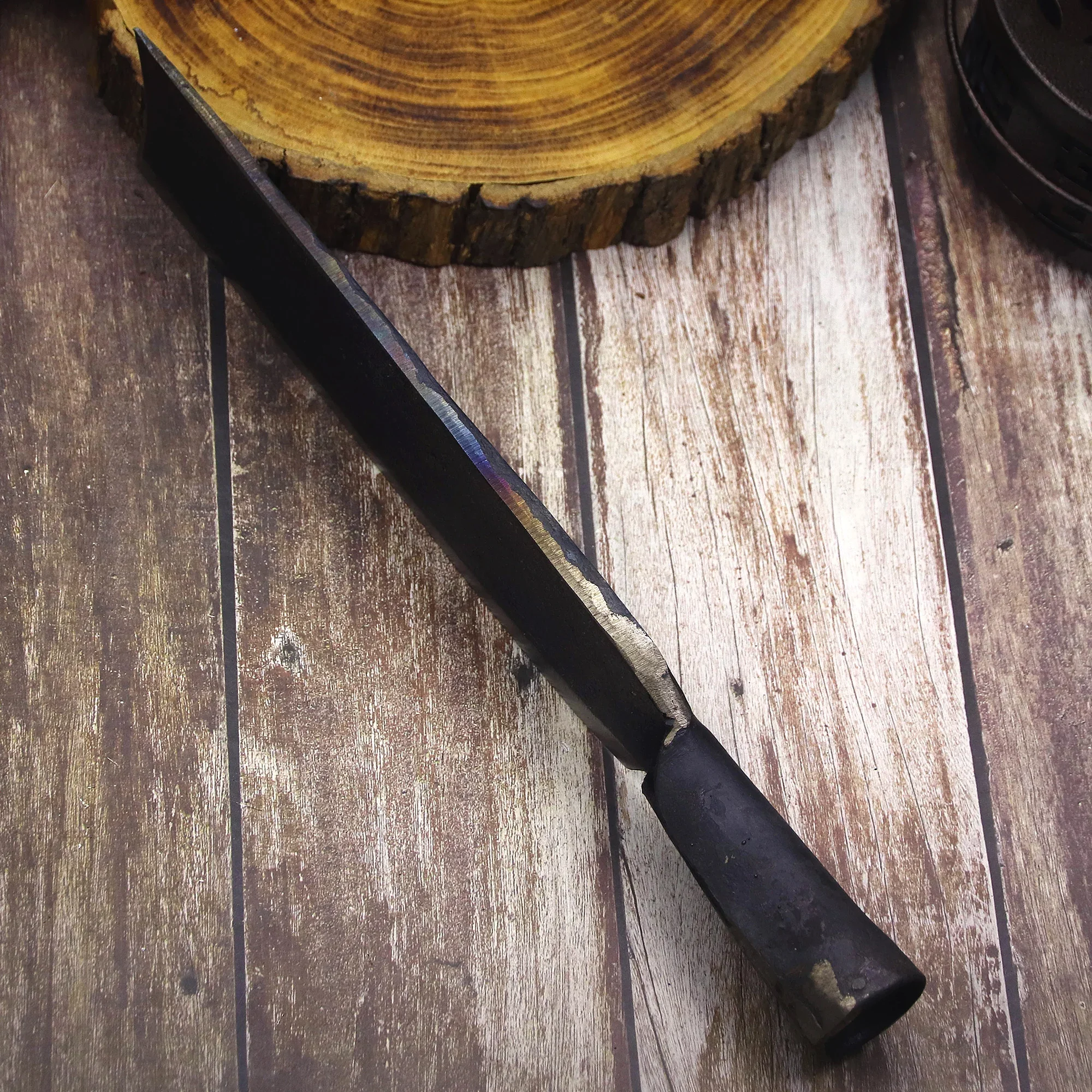 Veteran artistes forge multi-functional all Tang one heavy duty firewood knife outdoor logging knife home garden knife 6
