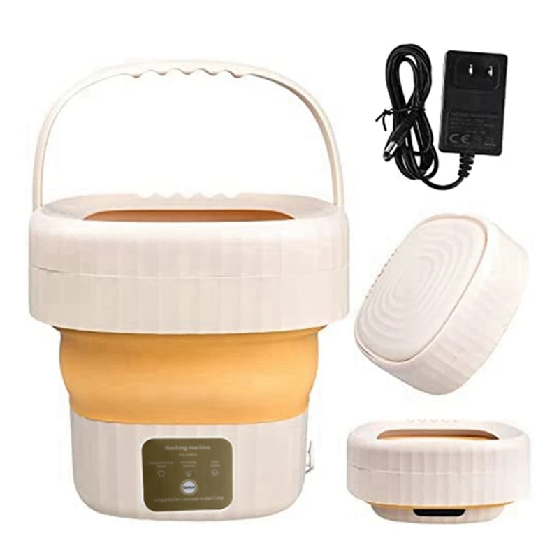 

Small Bucket Washing Machine With Touch Screen And Drainer Basket For Camping, Apartment US Plug