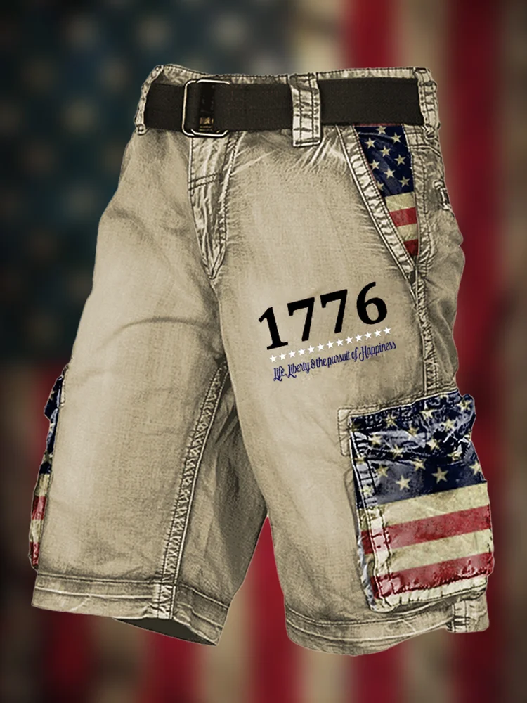 New Lndependence Day Flag Cargo Pants 3d Printed Men's Shorts Stylish And Comfortable Casual Cargo Shorts Summer