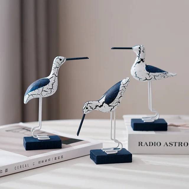 3pcs Wooden Seagull Figurines