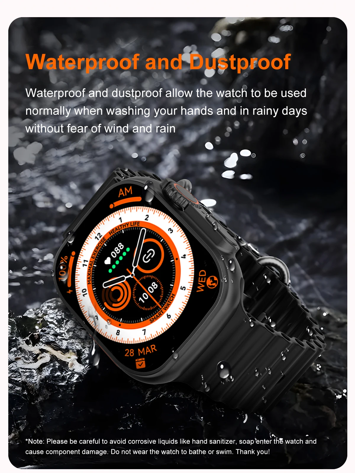 KUSDO Smart Watch Ultra 2023 Men Women Smartwatch Bluetooth Calls Temperature Measuring Health Monitoring Wireless Charging