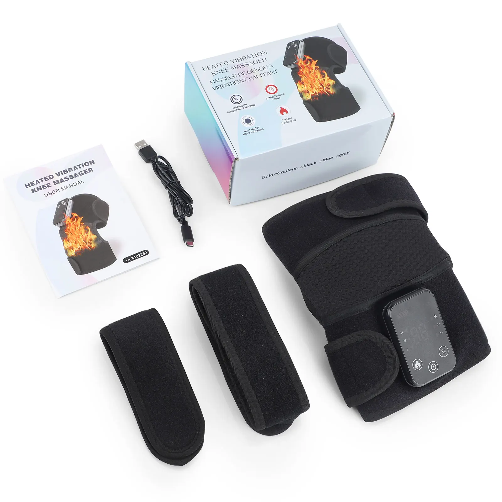 1/2 Stück Knie-Heizmassagegerät Gelenk-Physiotherapie Heißkompresse Vibrationsmassage Ellbogen-Schulter-Stütze Thermisches Kniepad zur Arthritis-Linderung – Detail 8