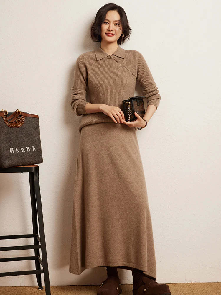 Korean Long Skirt Cashmere Detail 13