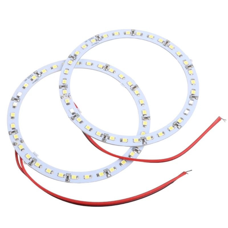 12V용 2개 100mm 33-SMD LED 밝은 흰색 자동차 천사 눈 링 라이트 램프