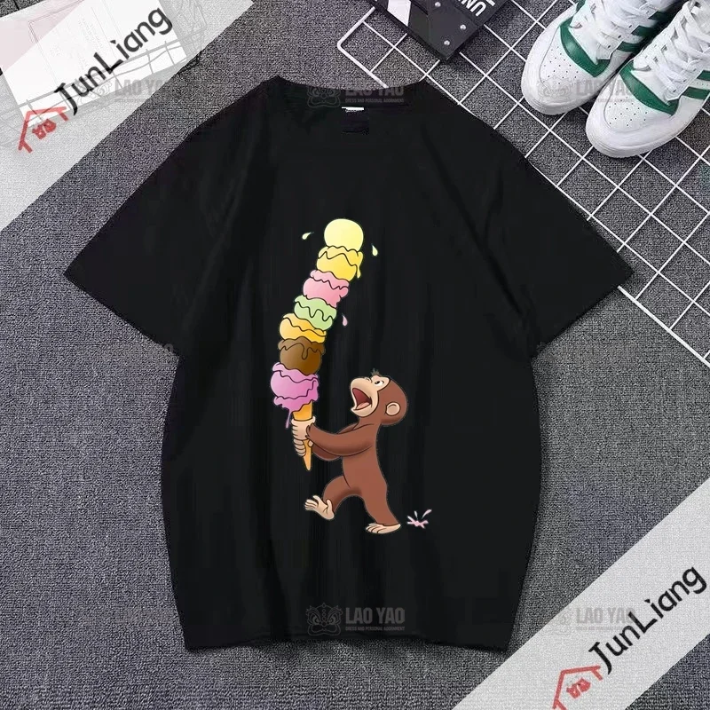 Summer Boys 2022 T-Shirt Wilny George Cartoon Print Fun Monkey Unisex Top Abbigliamento