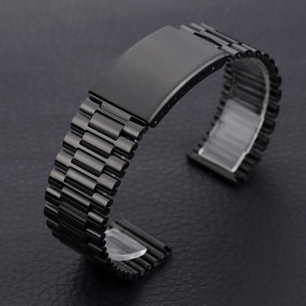 Sleek Stainless Steel Universal Watch Strap - Elegant Metal Band for Business and Casual Wear