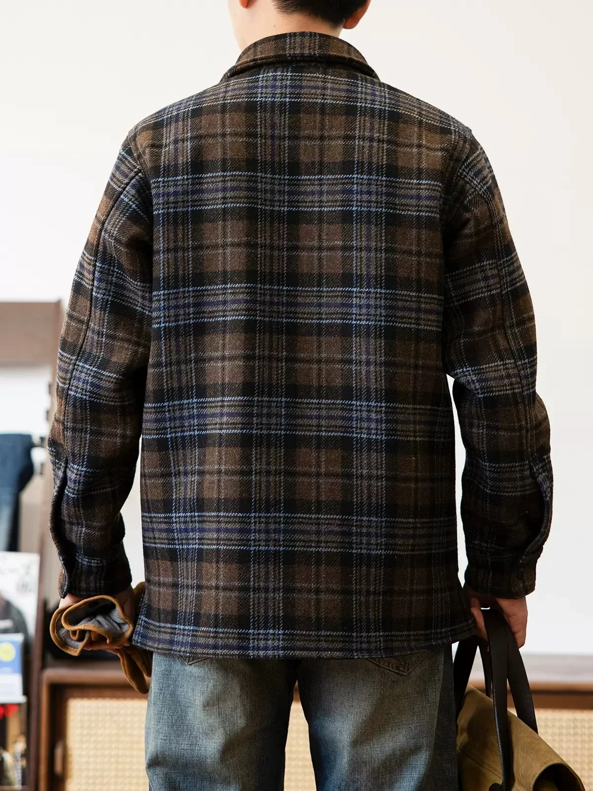 남성용 레드 토네이도 헤리티지 격자 무늬 셔츠 재킷, 캐주얼 캐주얼 캐주얼 재킷