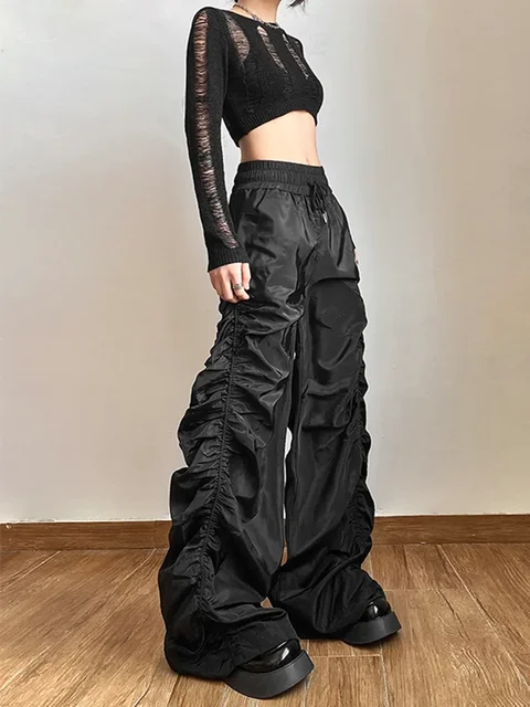 45318-8b751b.png Fashion Trend Personalized Self-Confidence Avant-Garde Cool All-Match Casual Loose Girl High Waist Wide Leg Lantern Pants