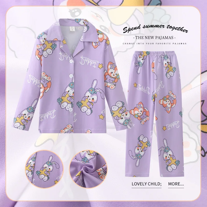 

Kawaii Anime Disney StellaLou LinaBell Hello Kitty Children's Sleepwear Cute Cartoon Pajamas Loungewear for Christmas Cute Girl