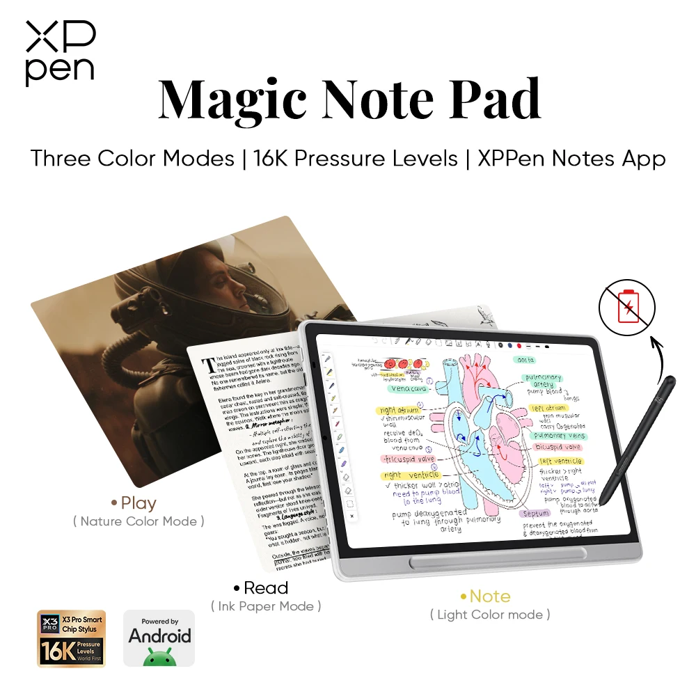 XPPen Magic Note Pad 3-in-1 Color Smart Note Book E-book Reader