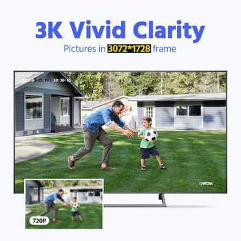 ANNKE 3K IR Network Camera Built-in mic Double Light Security Cameras H.265+ 5MP Support PoE DC12V IP Camera Indoor Outdoor 1PC 2