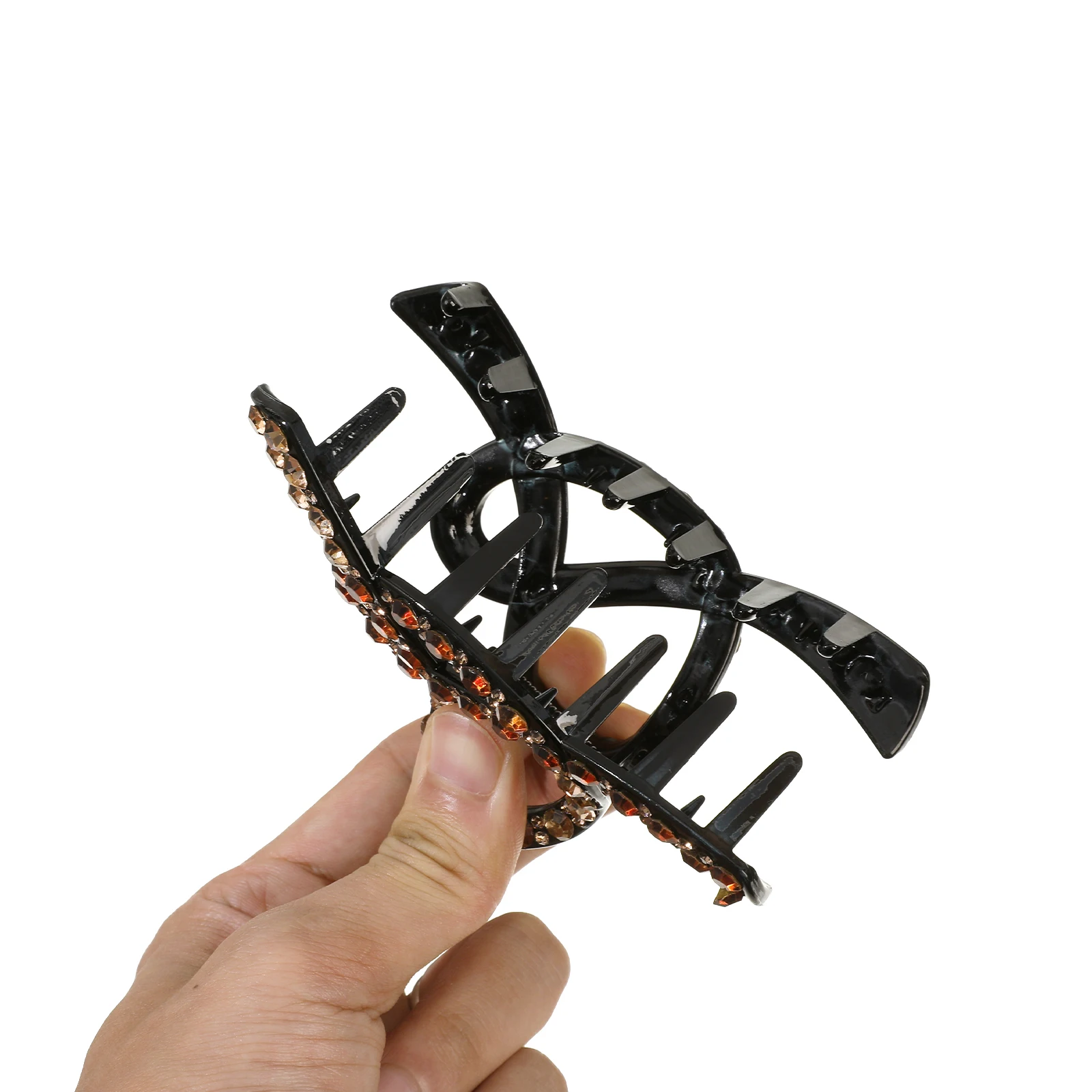 1pc Ladies' Rhinestone Hair Claw Crab Hairpin Crystal Hair Clips Barrettes Girls Hairgrip Headwear Ponytail Hair Ornaments